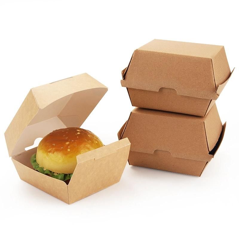 Hamburger Box Take Away Kraft Emballage Custom Size and Logo Printing Box