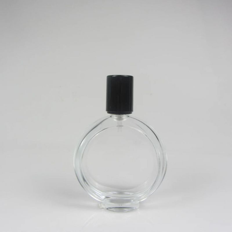 Custom Transparent Round Glass Perfume Spray Bottle 100ml