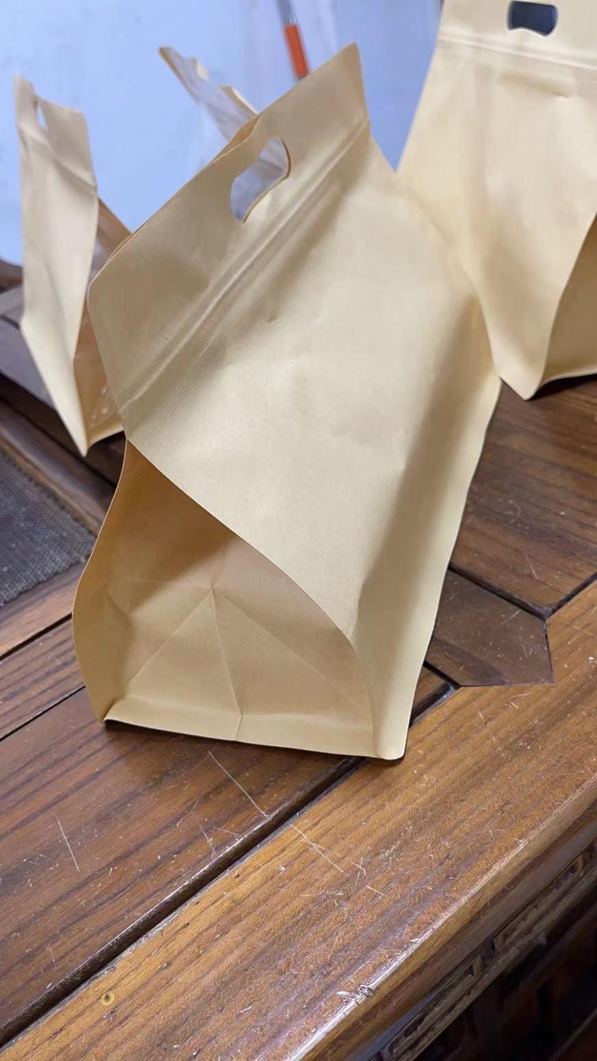 Custom Kraft Paper Bag with Clear Front and Handle