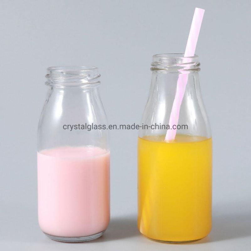 Multipurpose Lead Free Pudding Bottle Yogurt Fresh Milk Glass Bottle 250ml 500ml 1000ml