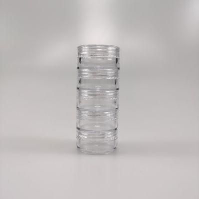 5PCS 3G 3ml Stackable Transparent PS Cream Jar Pill Bottle Trial Bottle for Loose Powder