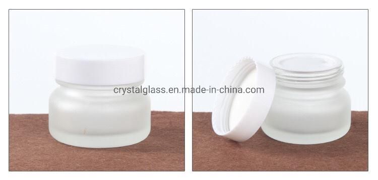 50ml 110ml 150ml 50g White Glass Cosmetic Jars Wholesale in Frosted