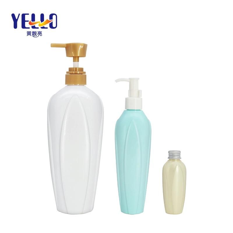 Soft HDPE Cosmetic Skincare Packaging Boston Round 800ml 500ml 300ml 250ml 200ml Shampoo Lotion Bottles