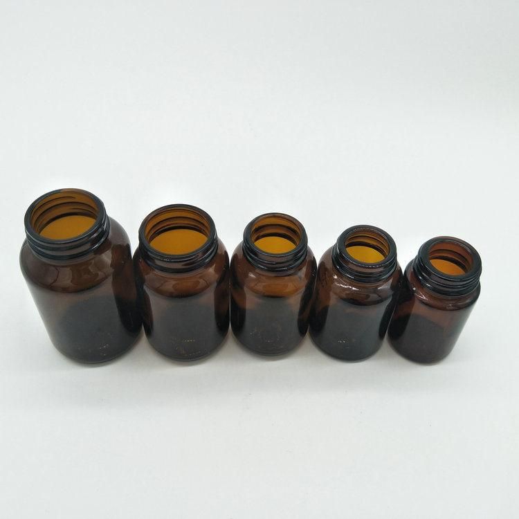 Wholesale Empty Brown Boston Round Medicine Packing Glass Bottles Pills Tablets Capsules Bottles with Screw Caps