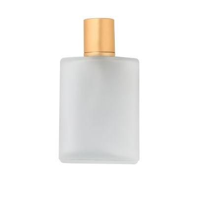 Classic Refillable 30ml 50 Ml Frosted Clear Square Bottles Perfume Glass Bottle with Gold Silver Cap Fragrance Bottle