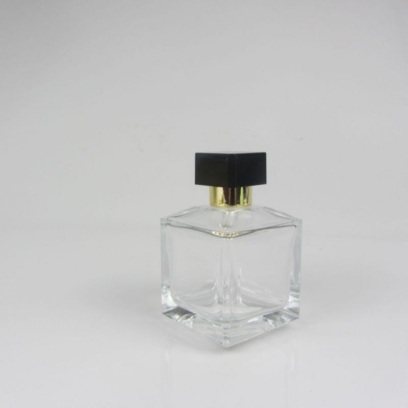 Clear Empty Square Container Glass Spray Perfume Bottle