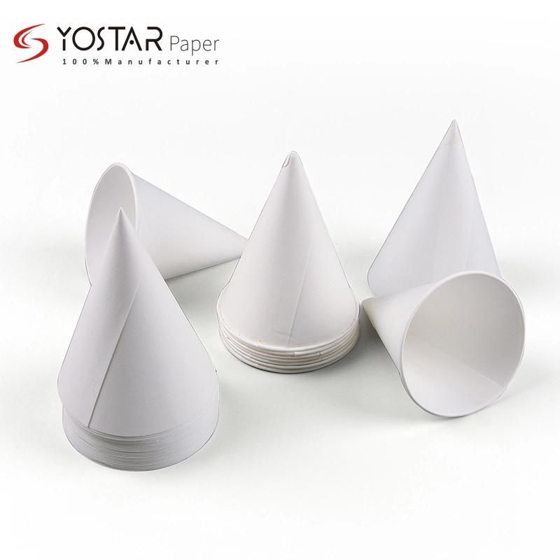 Custom Disposable Environmentally Friendly Food Grade White Conical Paper Cup