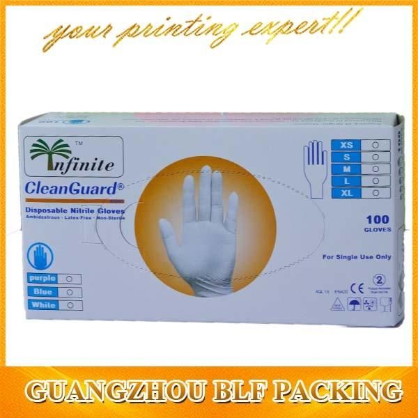 Hand Gloves in Full Color Printing White/Grey Card Paper Packaging Paper Box and Glove Box