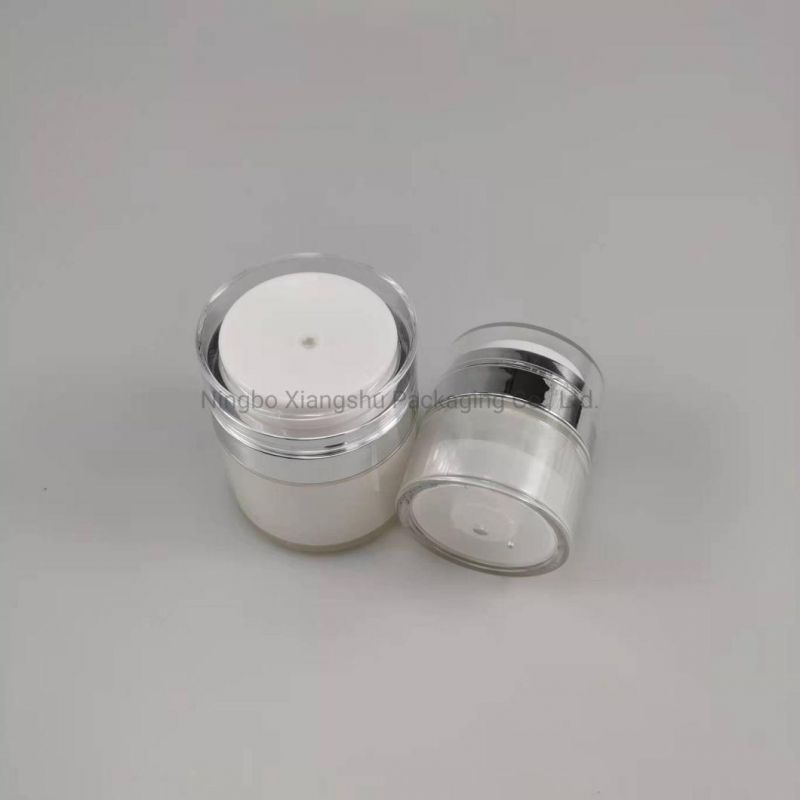 Luxury 20g 30g 50g Press Airless Cosmetic Facial Care Cream Jar Plastic Packaging Container