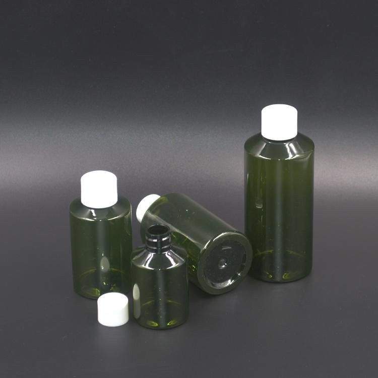 Dark Green Empty Wholesale 50ml 100ml 150ml 200ml Round Custom Shampoo Bottle Pet Cosmetic Plastic Pump Bottle