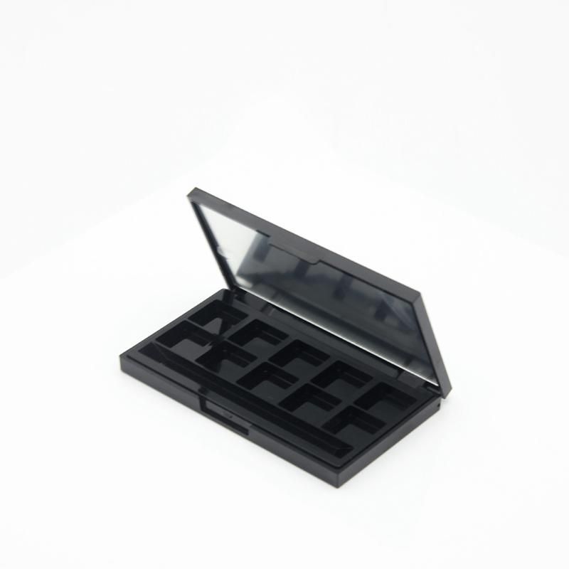 Factory Supply Customize 10 Hole Black Makeup Palette Paper Packaging Box Eye Shadow Case