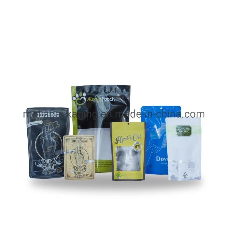 Recyclable Smell Proof Logo Printed Zipper Stand up Pouch Plastic Aluminum Foil Valve Coffee Packaging Bag