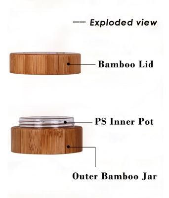 5g Bamboo Cosmetic Jar with Engraved Lid