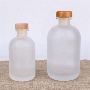 OEM Brandy Tequila Gin Glass Bottle with Wood Cork Cap Frost 500ml 700ml 750ml Hot Selling for Liquor Wine Beverage