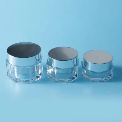 High Quality Clear Acrylic Cream Jar with Aluminum Cap