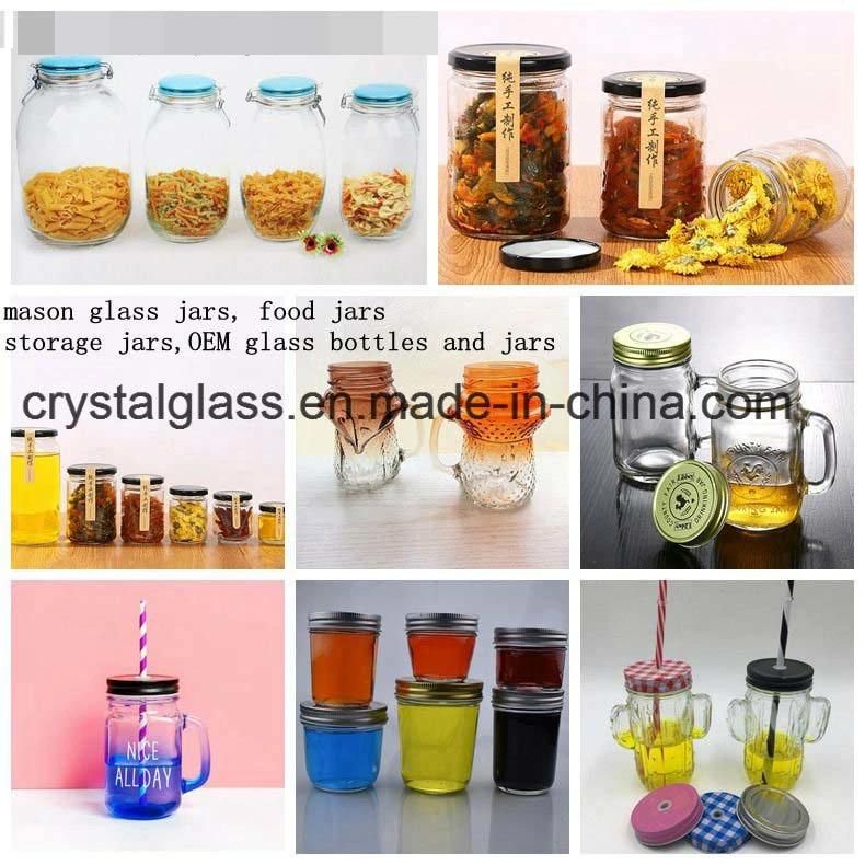 Custom Logo Clear Empty Mason Jelly Jam 8 Oz Glass Canning Jar with Metal Lid