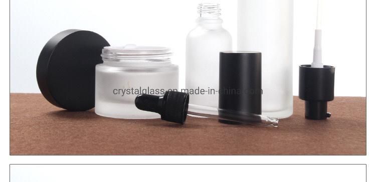 China Supply 80ml Lotion Glass Bottle with Black Caps