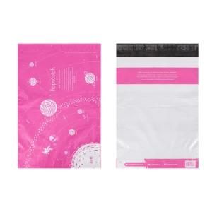 Pink Decorative Poly Mailers Bag with Pocket and Easy Tear Line