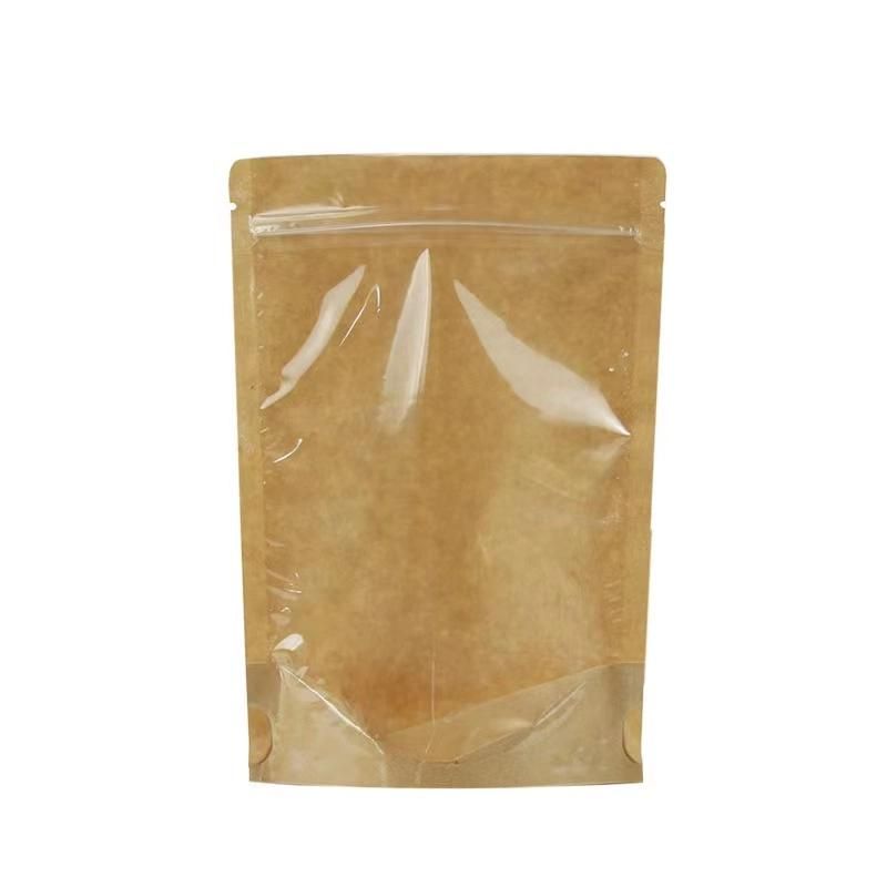 Wholesale Reusable Foil Lined Brown White Kraft Paper Food Packing Bag