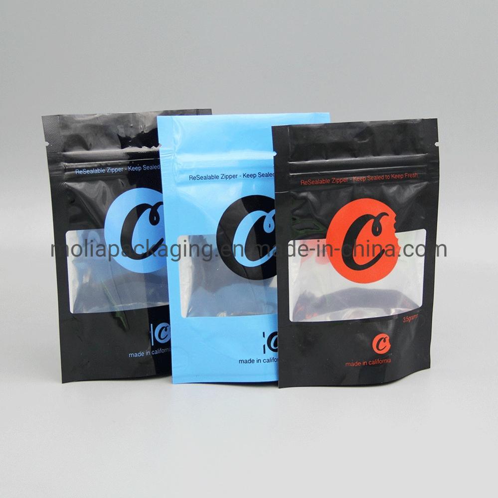 Aluminum Foil Zip-Lock Bags Stand up Pouch with Strip Window Laminated Foil Doypack Coffee Tea Packaging Bags with Zipper