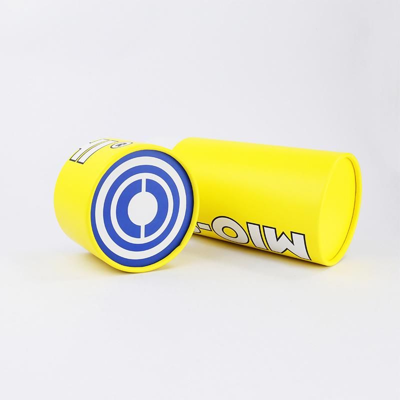 Large Diameter Size 25*28cm Bright Yellow Custom Cylinder Paper Tube Box