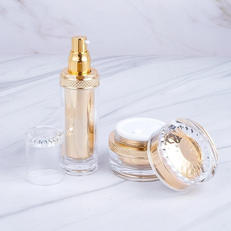 in Stock Fancy Unique 30ml 50ml 80ml 120ml High Quality Golden Empty Plastic Cosmetic Skincare Lotion Bottle