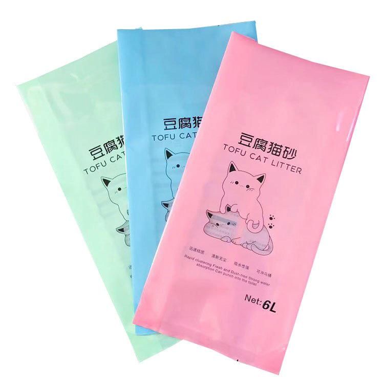 Polyethylene Plastic Bioderadable Cat Litter/Pet Food Closed Bottom Packaging Bag with Clear Window