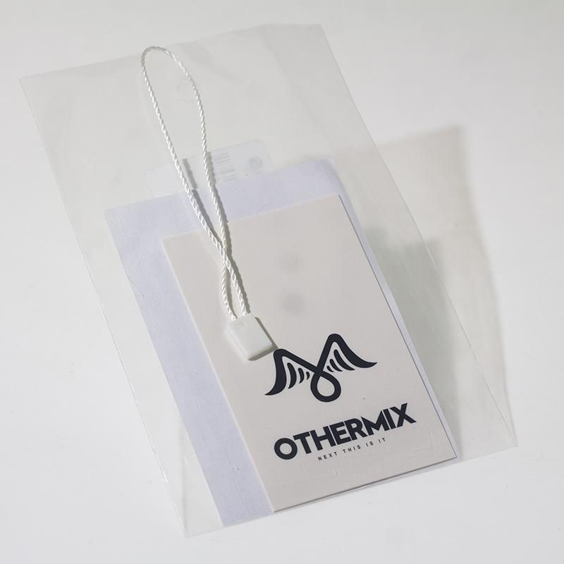 Small Clear PVC Packing Embossed Logo Paper Tag