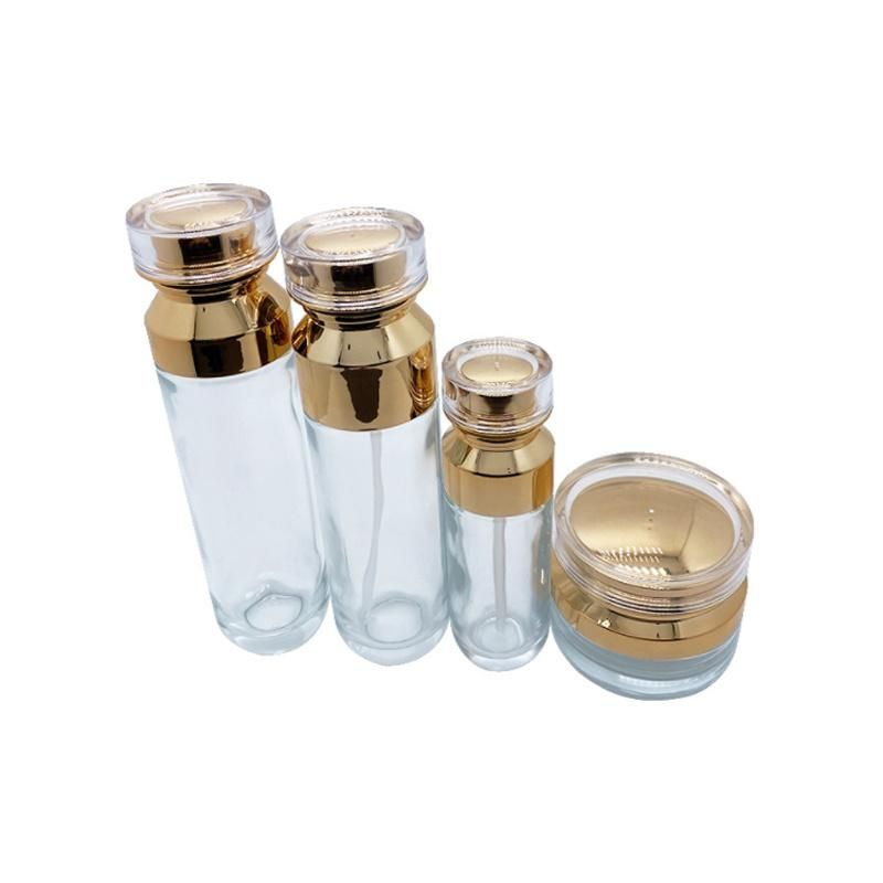 Luxury Cosmetic 50g 40ml 100ml 120ml Skincare Glass Jars and Bottles Face Cream Body Butter Jar