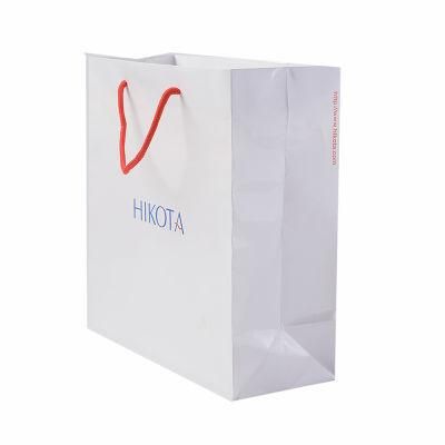 High Quality Custom Logo Elegant Recycled White Card Paper Shopping Bag