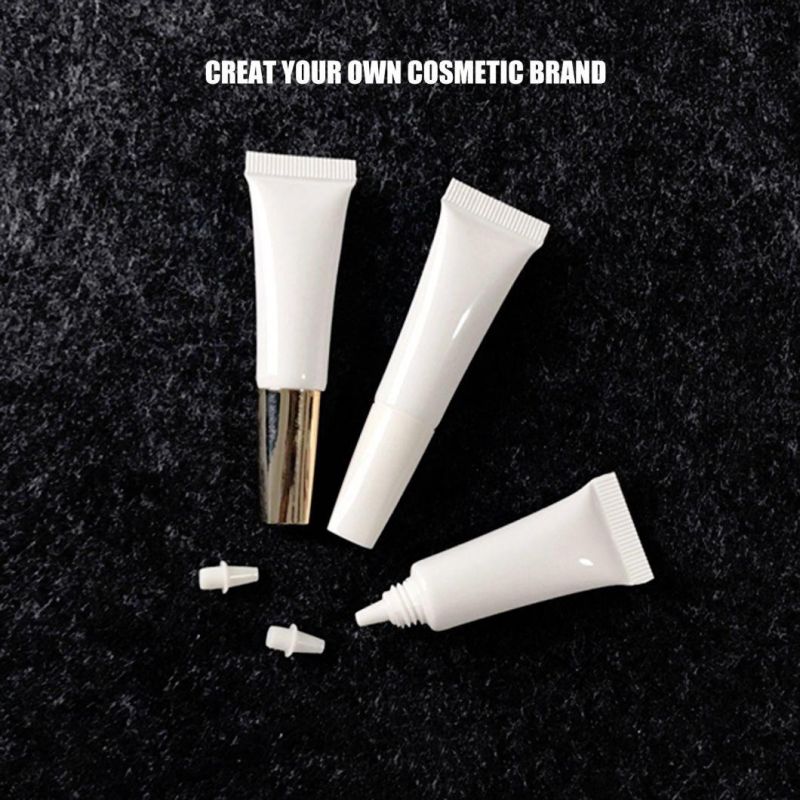 Oval Black White Plastic Face Wash Cream Cosmetic Tube with Gold Lid