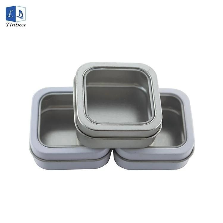 Square Mini Size Pill Case Tinplate Box Cosmetic Tin Cans