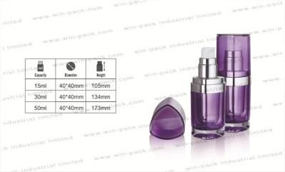 Purple Cosmetics Acrylic Lotion Bottle High Quality Plastic Packaging 15ml 30ml 50ml
