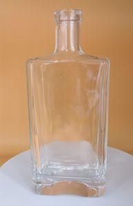 Super Clear Square Shape 500ml Glass Bottle for Tequila