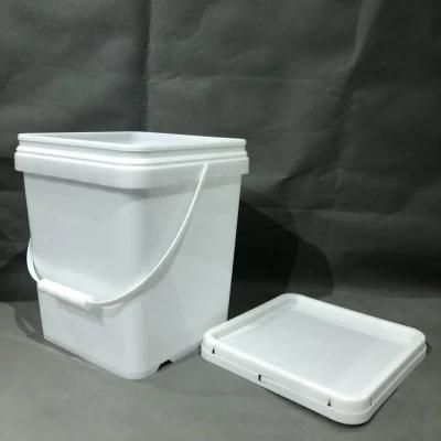 20 Liter Square Plastic Bucket Pail with Lid and Handle