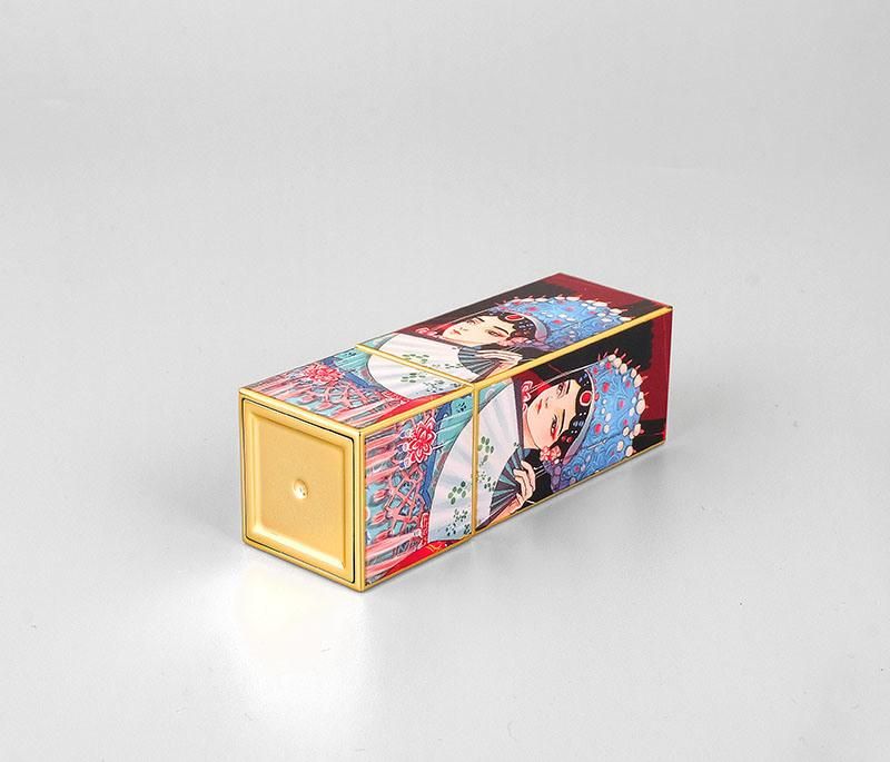 Lady Unique China Style Square Luxury 3D Printing Magnetic Lipstick Container Lip Balm Tubes