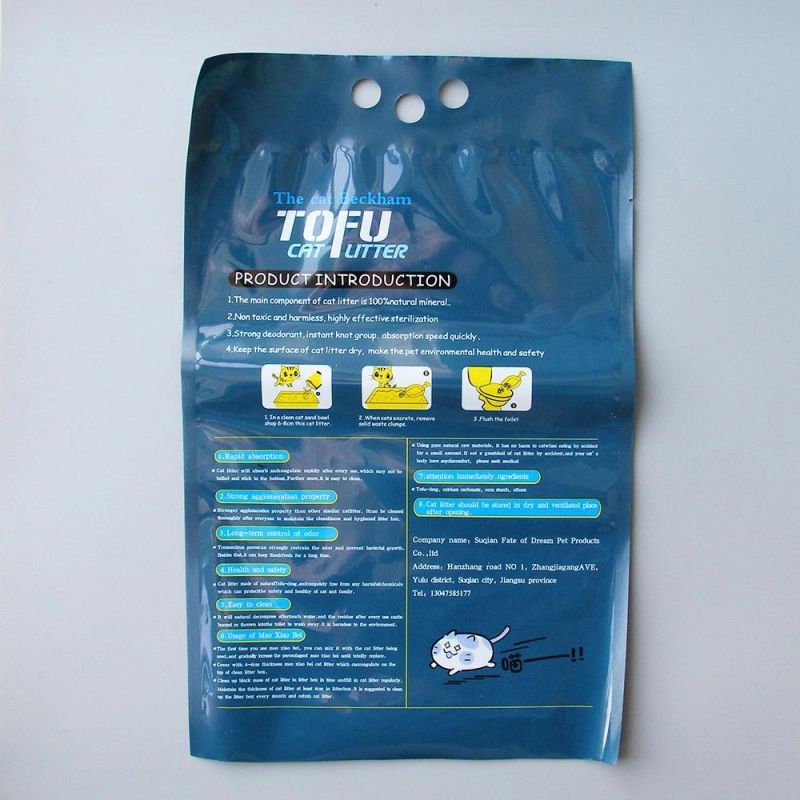 Good Price of Cat Litter Tofu Bulk Sand 10kg 20kg Polyethylene Packaging Bag with Your Own Design