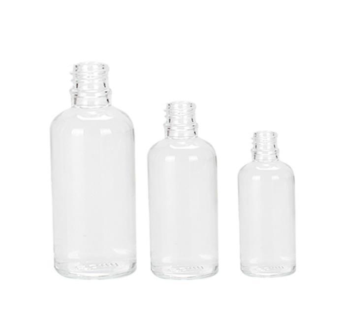 Frosted Round Cosmetic Glass Bottle with Pump Spyayer Seal Cap 50ml 100ml
