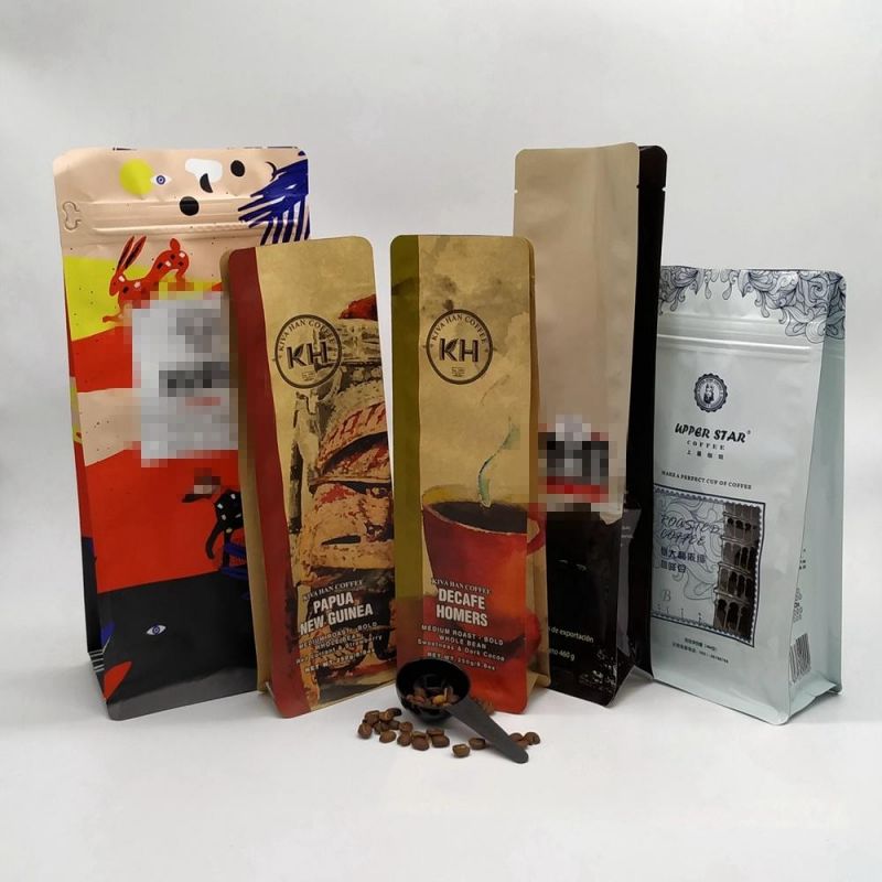 Food Bags for Coffee Packaging with Zipper and Valve