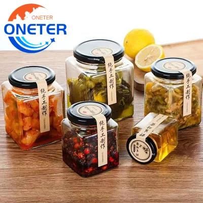 475ml Clear Square Food Grade Seal Container Glass Jar for Jam