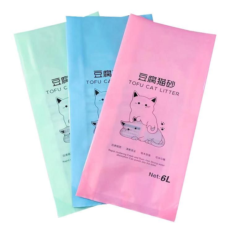 Polyethylene Plastic Bioderadable Cat Litter/Pet Food Closed Bottom Packaging Bag with Clear Window