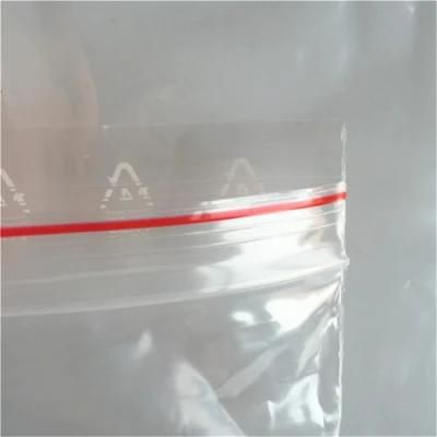 Transparent Ziplock Bag with Red Line on Lip