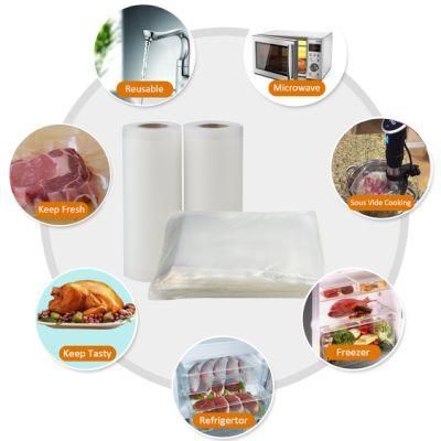 Food Storage Vacuum Sealer Bags Rolls Heat Sealing Embossed Frozen Food Packaging Bag