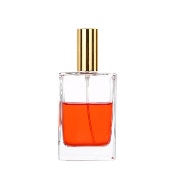 50ml Gold, Silver Refillable Square Empty Perfume Bottle