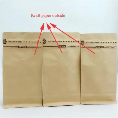 Eco-Friendly Coffee Bean Tea Pet Food Packaging Flat Bottom Bag Flat Bottom Side Gusset Valve Coffee Bag 750kg