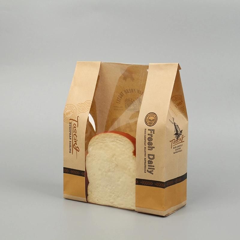 Bakery Box Bag Kraft Paper Bread Bag for Bakery