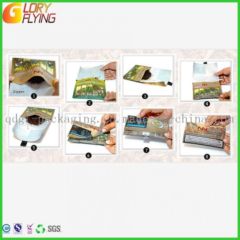 Smell Proof Mylar Bag Tobacco Packaging Pouch From Supplier