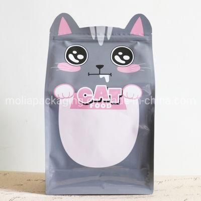 Manufacture Wet Pet Food Packaging Bag for Standing Pouch Flat Bottom Eight Side Sealing Special Shape Bag