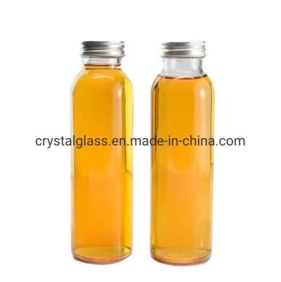 Shaped Ice Tea Glass Bottle with Cork Juice Bottle with Cork/Screw Lid 350ml