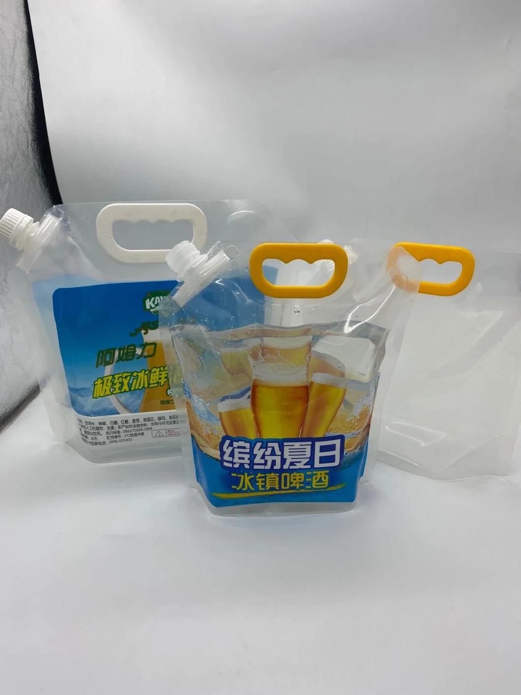 Food Grade Plastic Spout Bag for Beer with Printed Logo